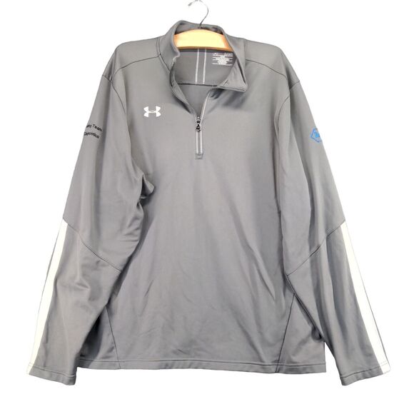 Under Armour Roche Quarter Zip Jacket Mens XL Long Sleeve Gray Loose Polyester - Picture 1 of 16